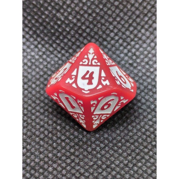Blood & Plunder Spanish D10 Dice Red And White - Picture 4 of 6